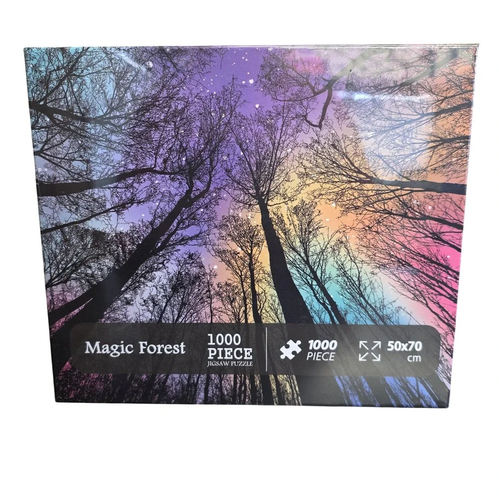 Magic Forest 1000 Piece Jigsaw Puzzle Forest Trees Sky Landscape Multi Color New